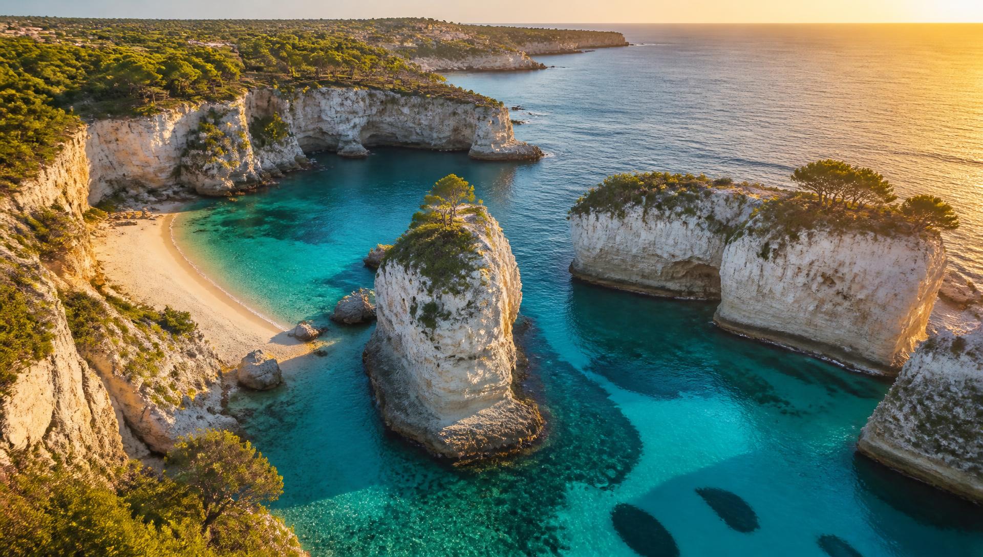 Caletta dalle acque turchesi lungo la costa del Salento